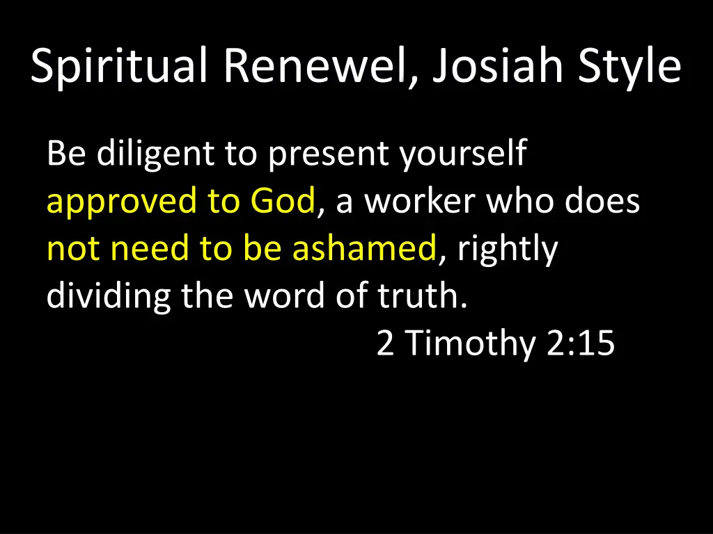 spiritual renewel josiah style 9
