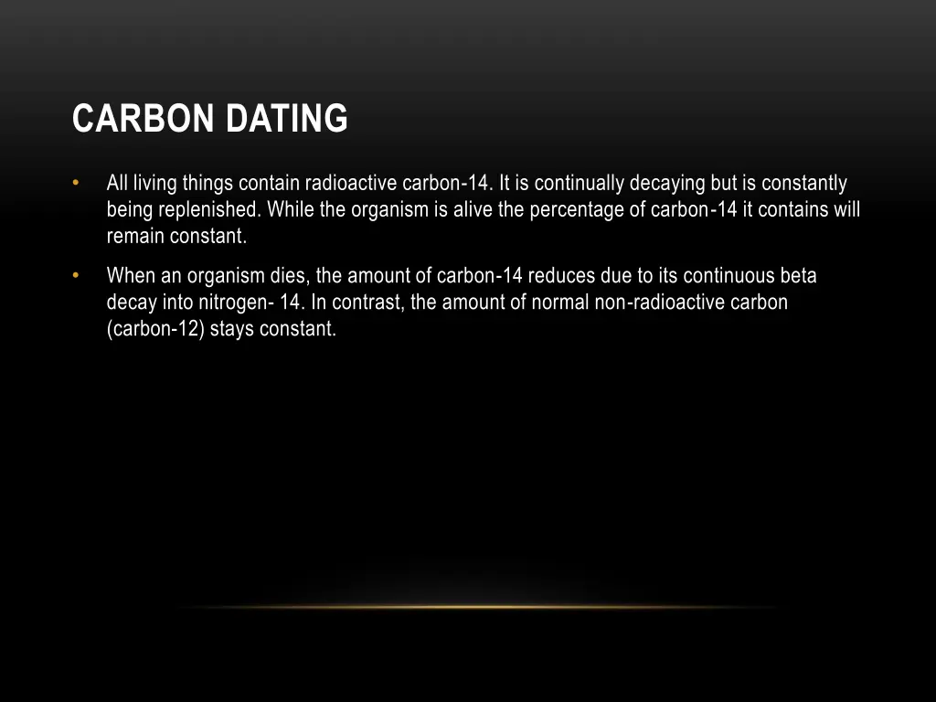 carbon dating