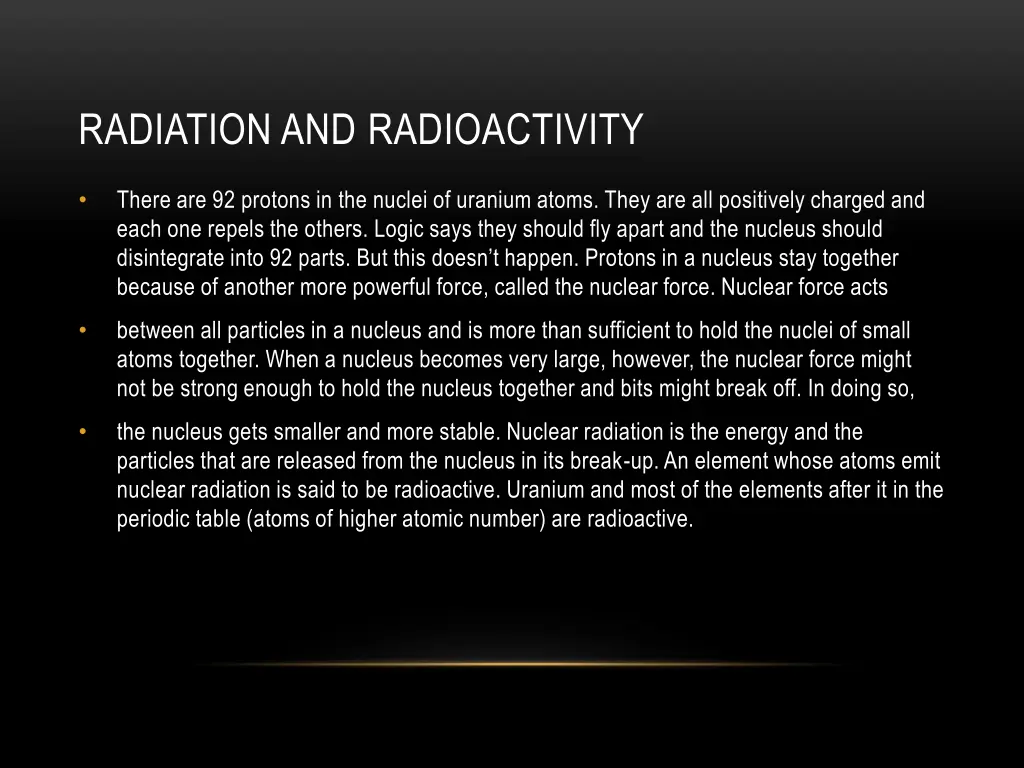 radiation and radioactivity