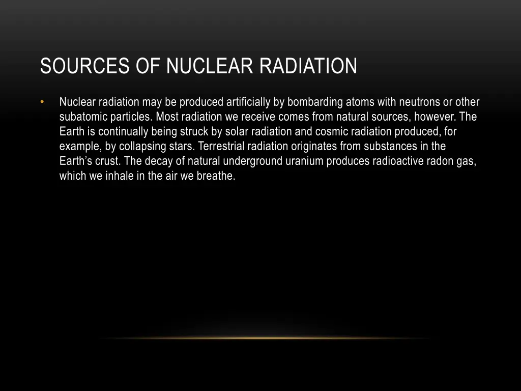 sources of nuclear radiation