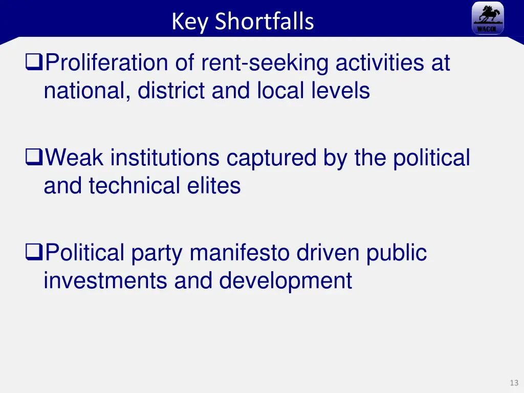 key shortfalls 2