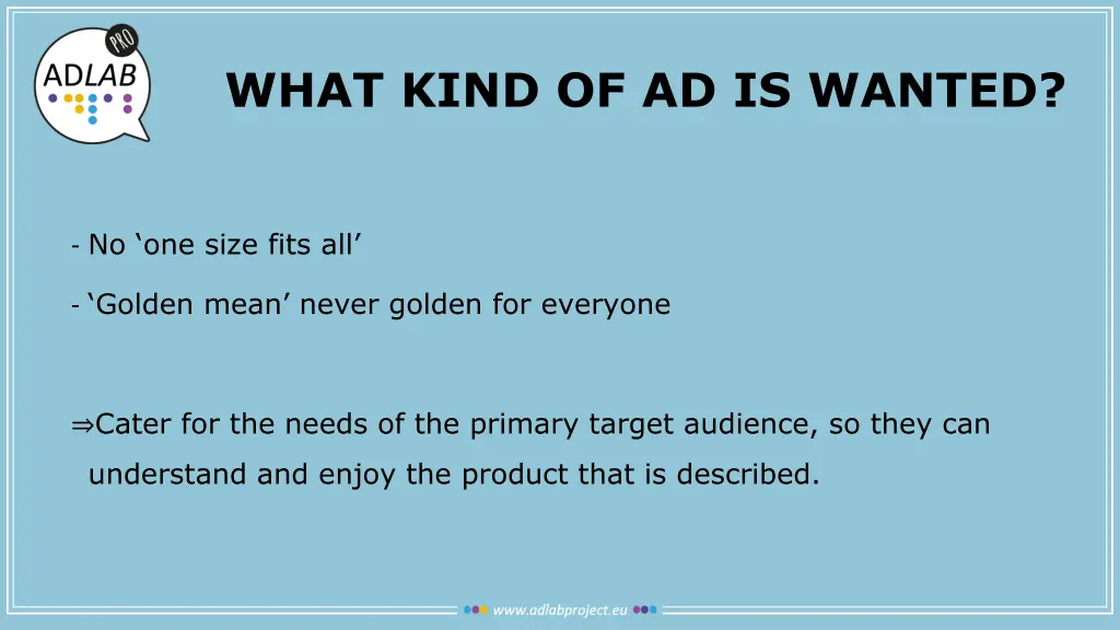 what kind of ad is wanted