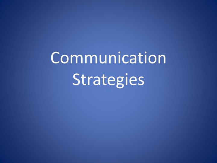 communication strategies