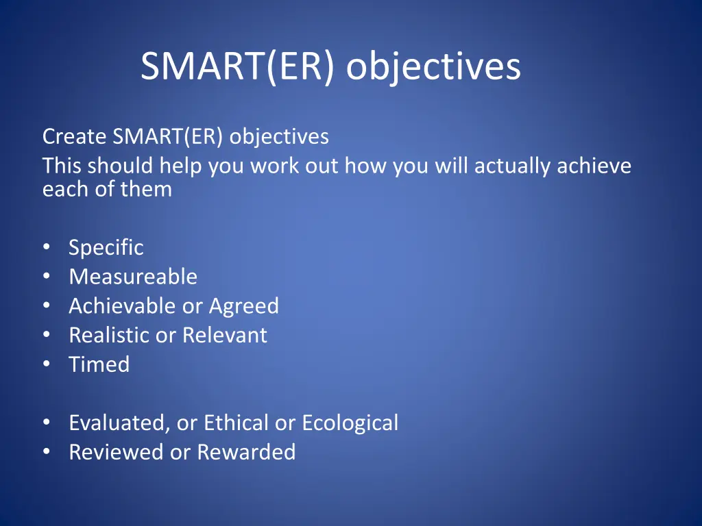 smart er objectives