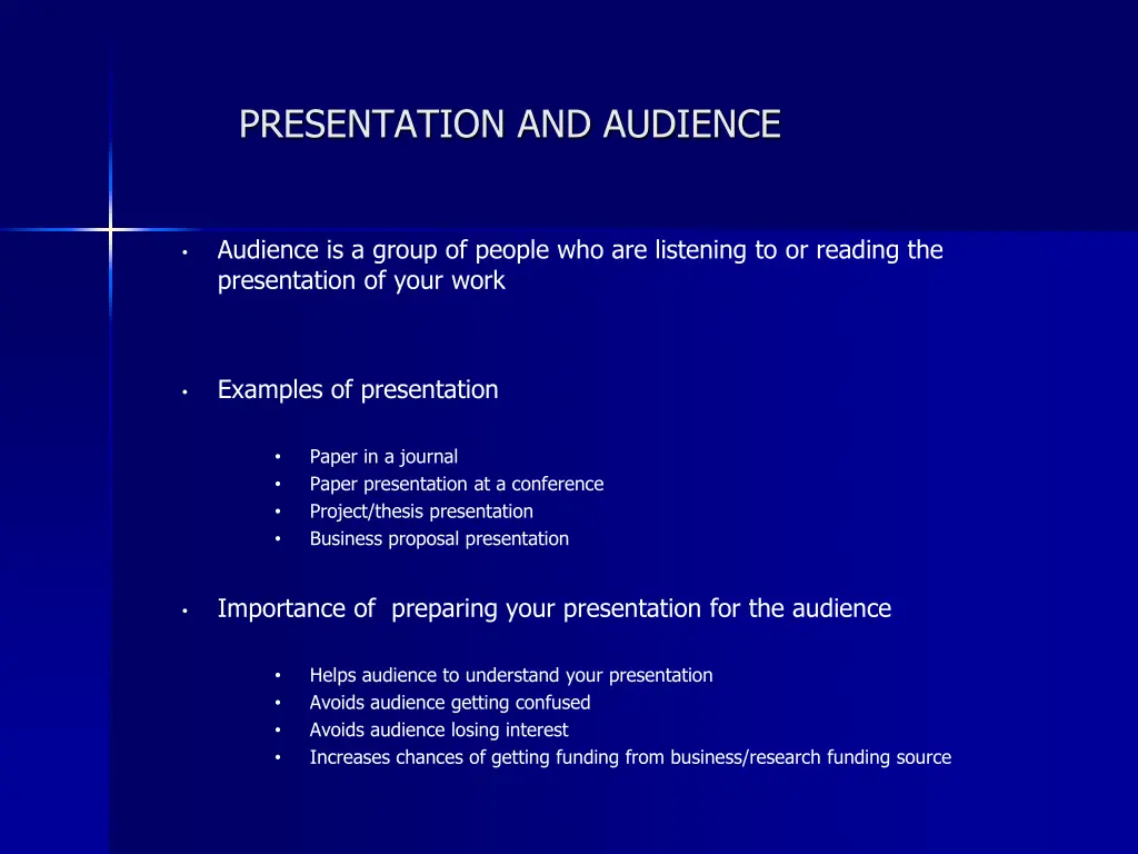 presentation and audience