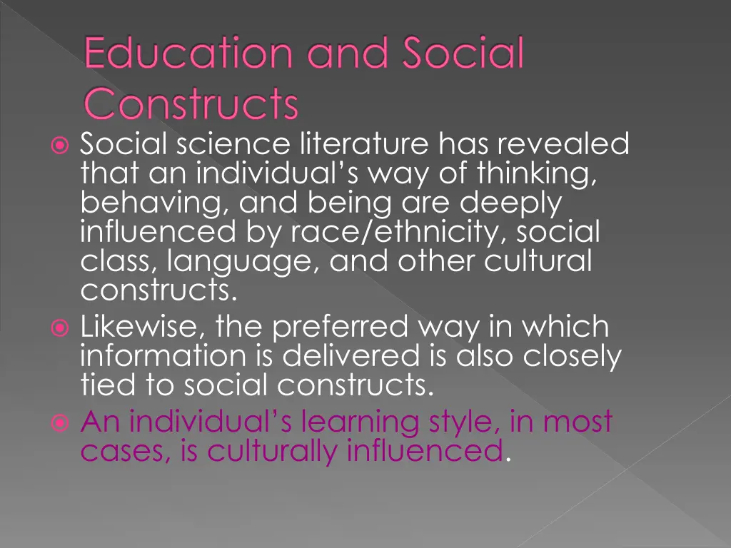 education and social constructs social science