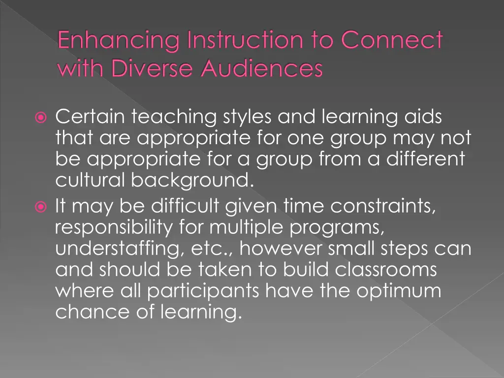 enhancing instruction to connect with diverse 1