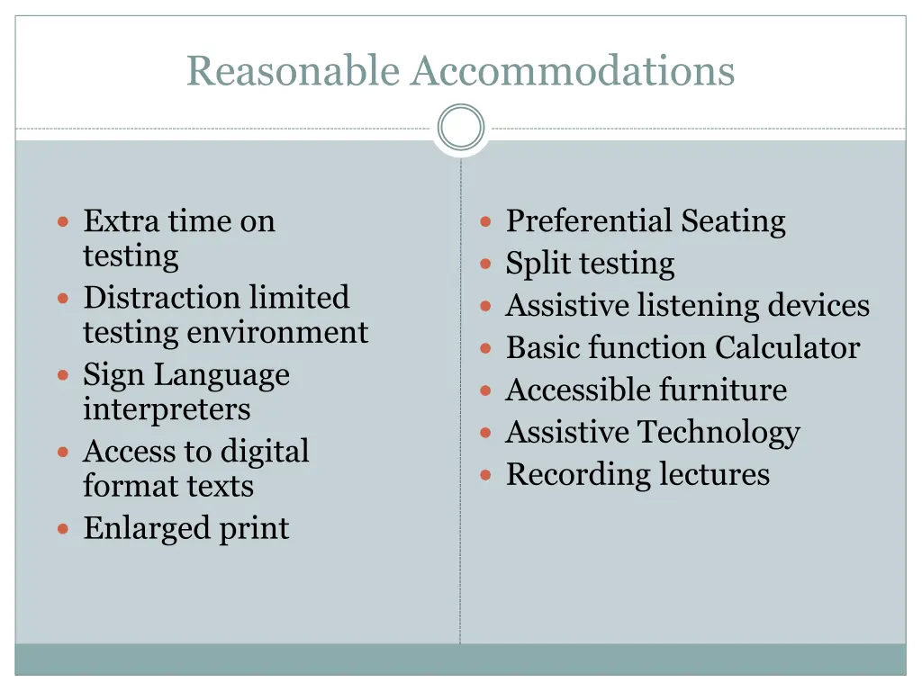 reasonable accommodations