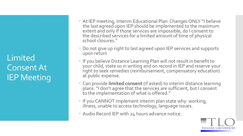 at iep meeting interim educational plan changes