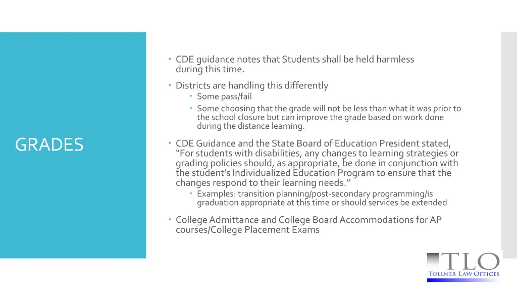 cde guidance notes that students shall be held