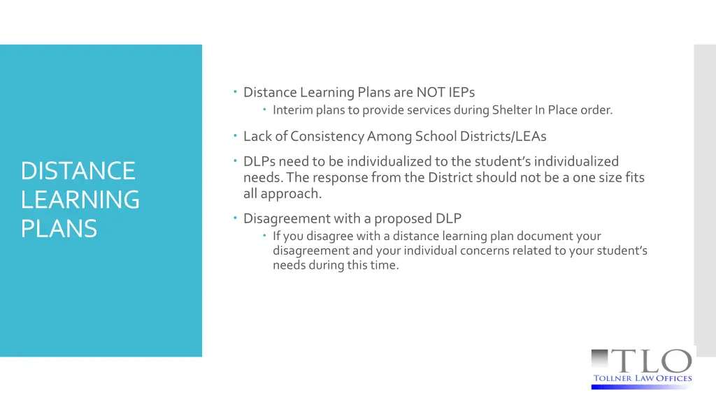 distance learning plans are not ieps interim