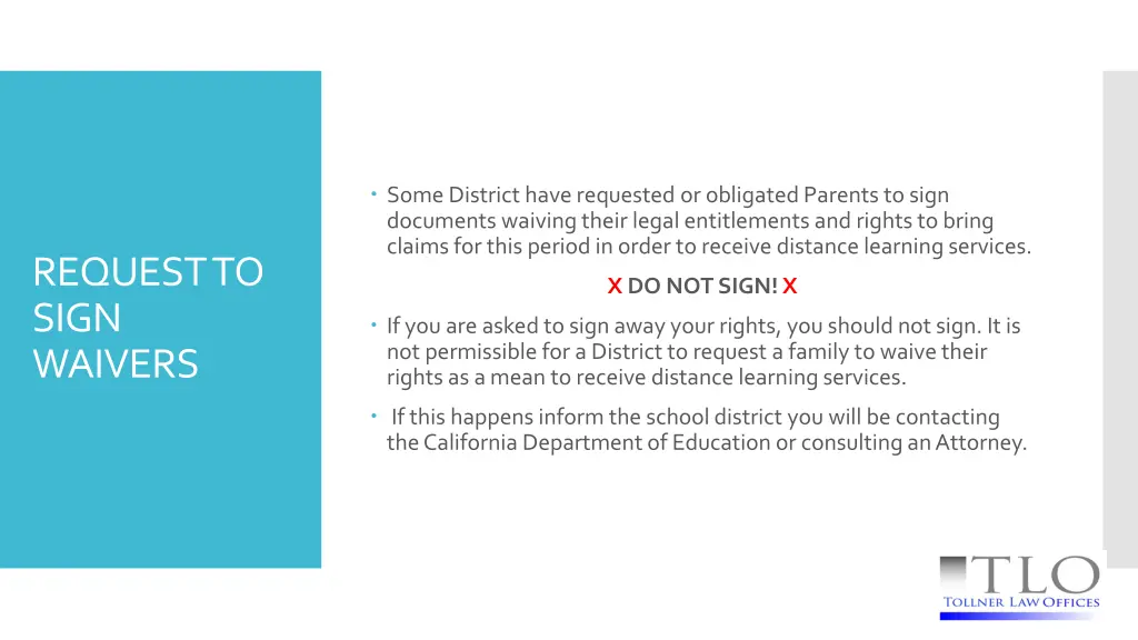 some district have requested or obligated parents