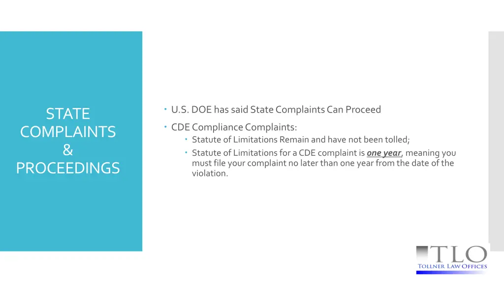 u s doe has said state complaints can proceed