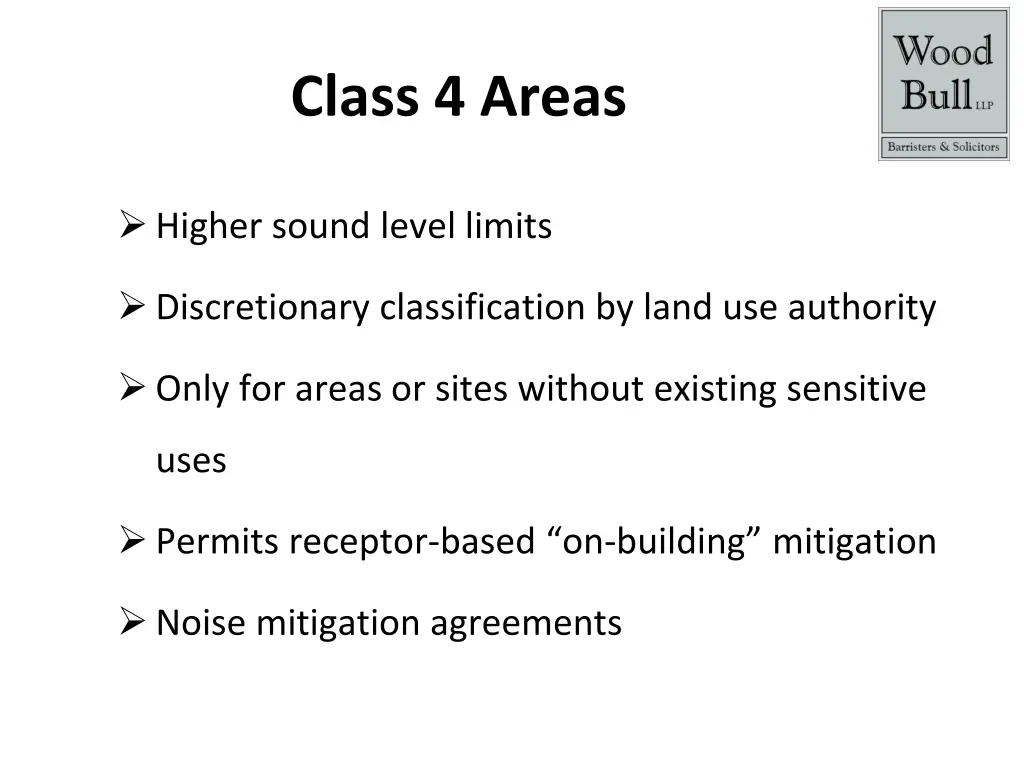 class 4 areas