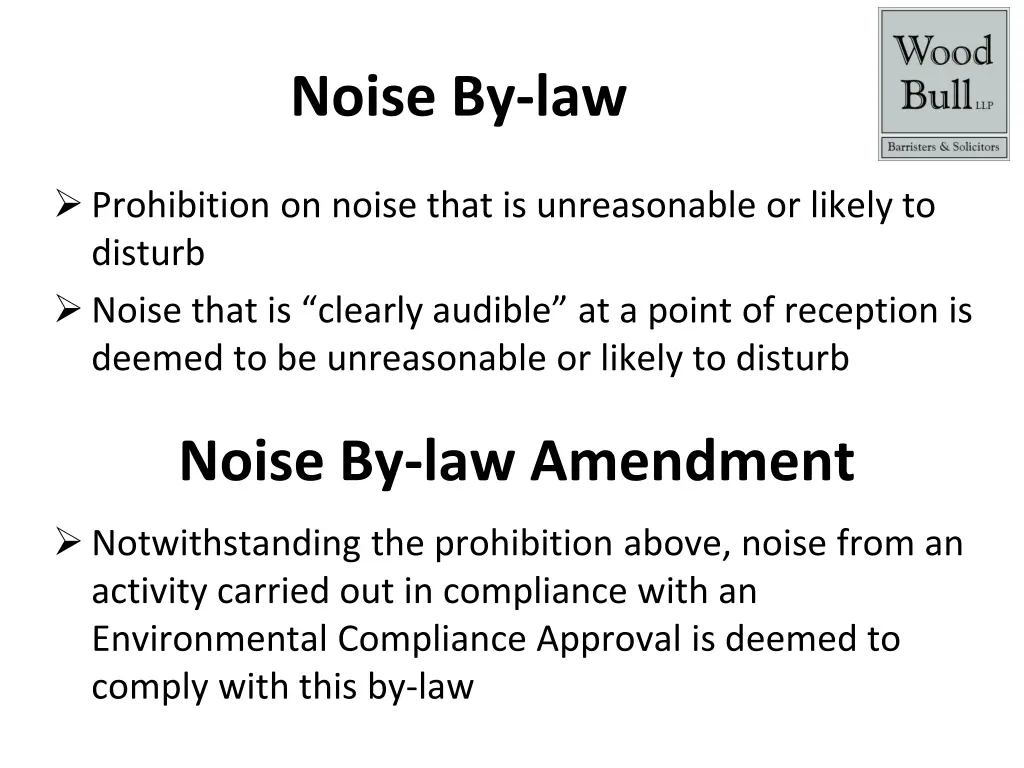 noise by law