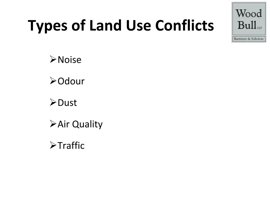 types of land use conflicts