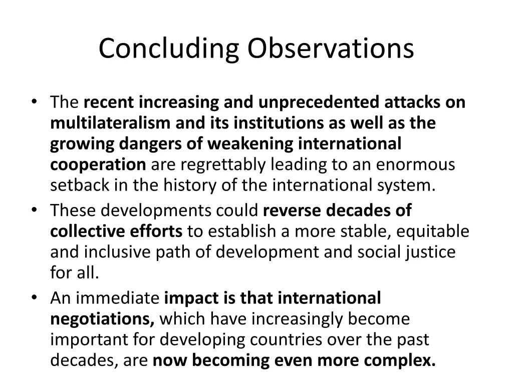concluding observations