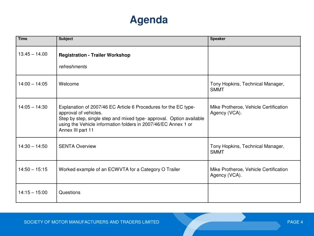 agenda