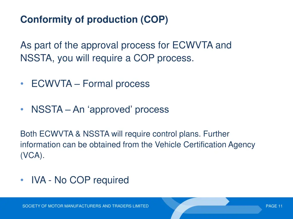 conformity of production cop