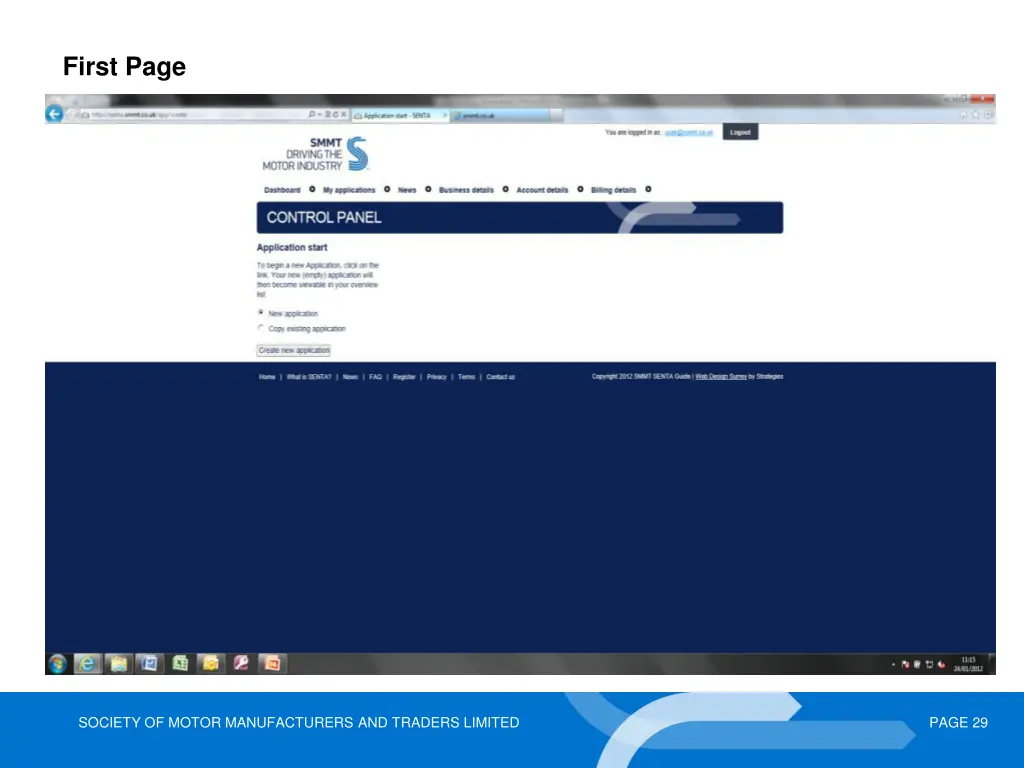 first page