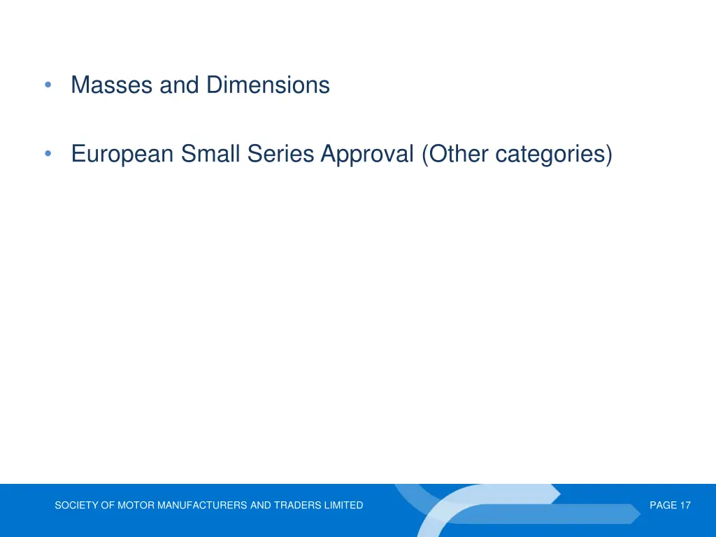 masses and dimensions