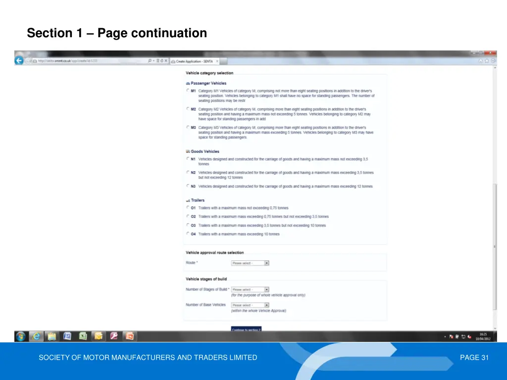 section 1 page continuation