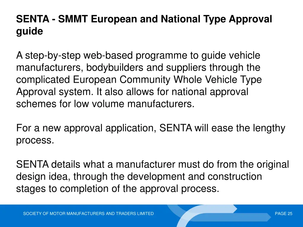 senta smmt european and national type approval
