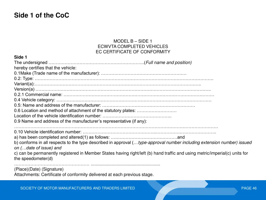 side 1 of the coc