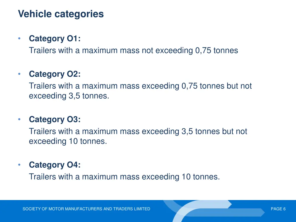 vehicle categories