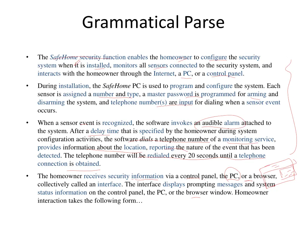 grammatical parse