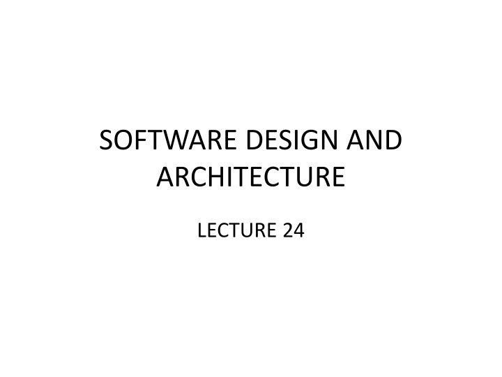 software design and architecture