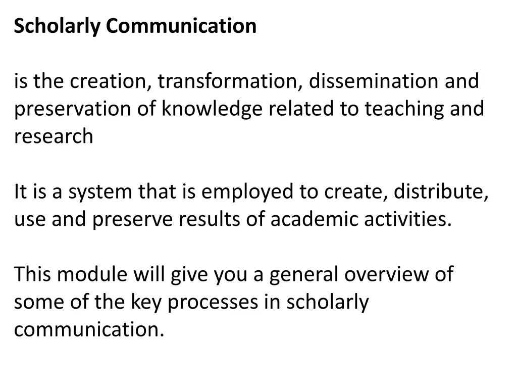 scholarly communication