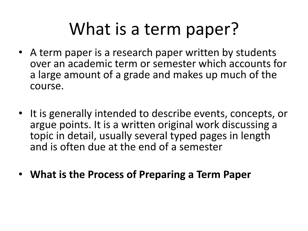 what is a term paper