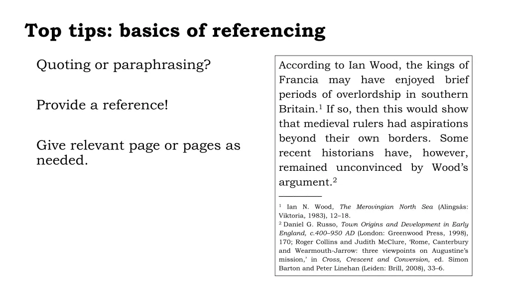 top tips basics of referencing