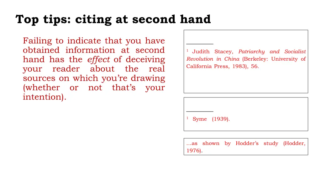 top tips citing at second hand 2
