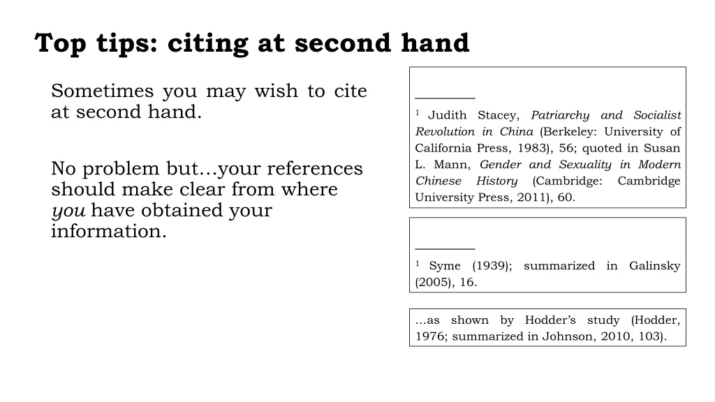 top tips citing at second hand