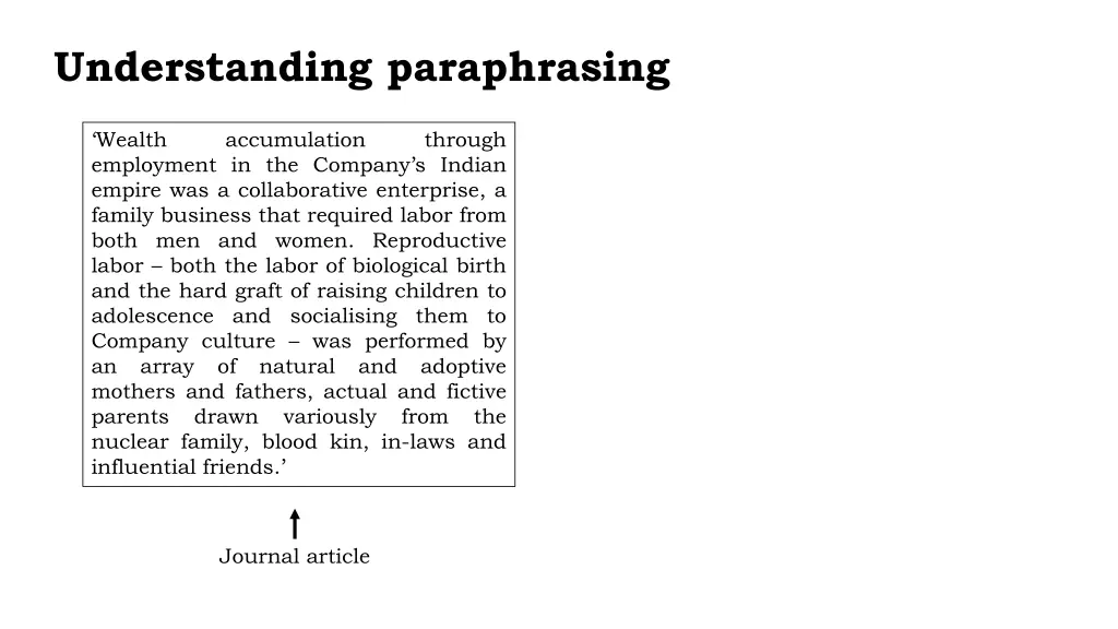 understanding paraphrasing