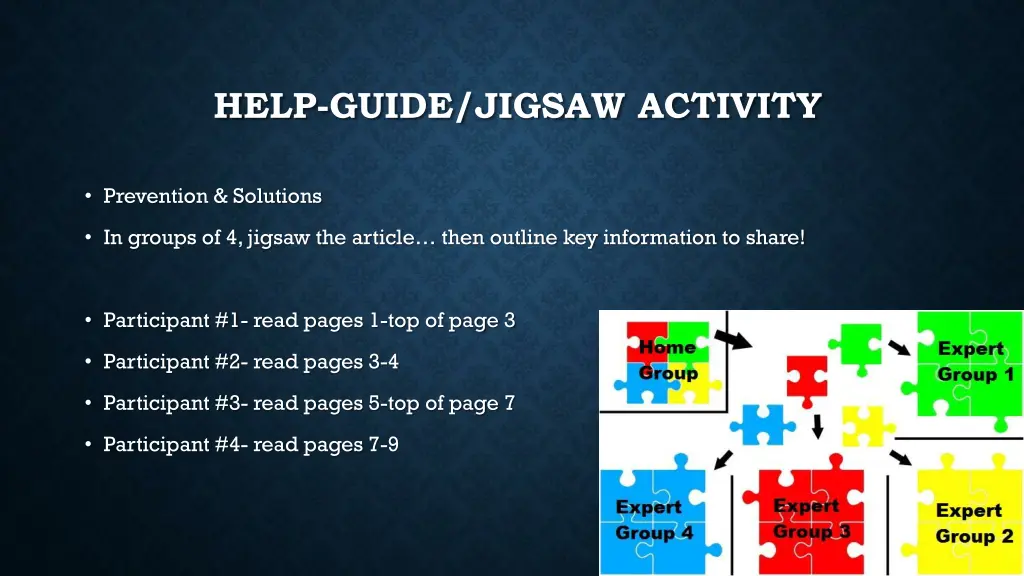 help guide jigsaw activity