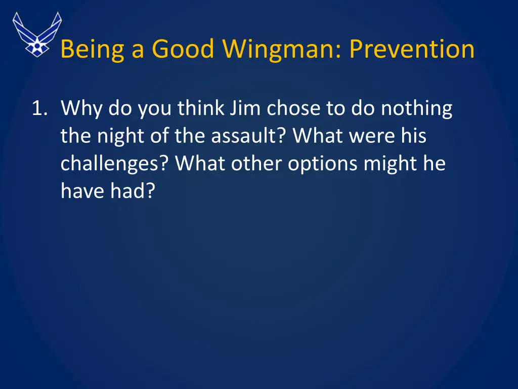 being a good wingman prevention