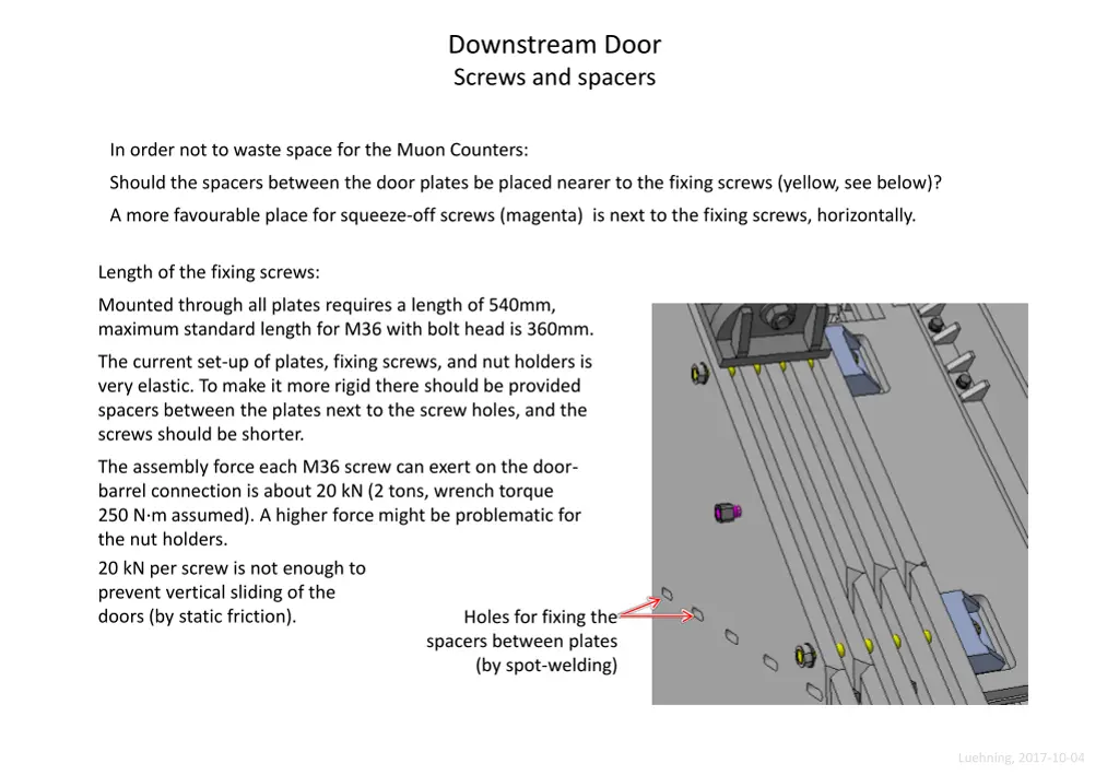 downstream door screws and spacers