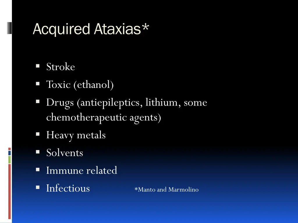acquired ataxias