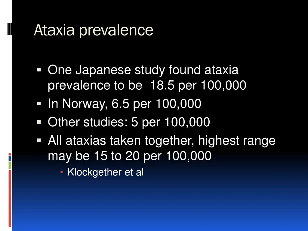 ataxia prevalence