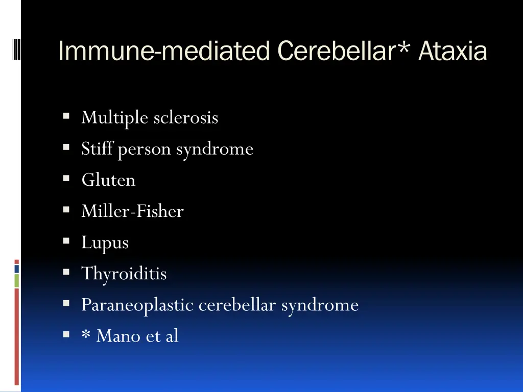immune mediated cerebellar ataxia 1