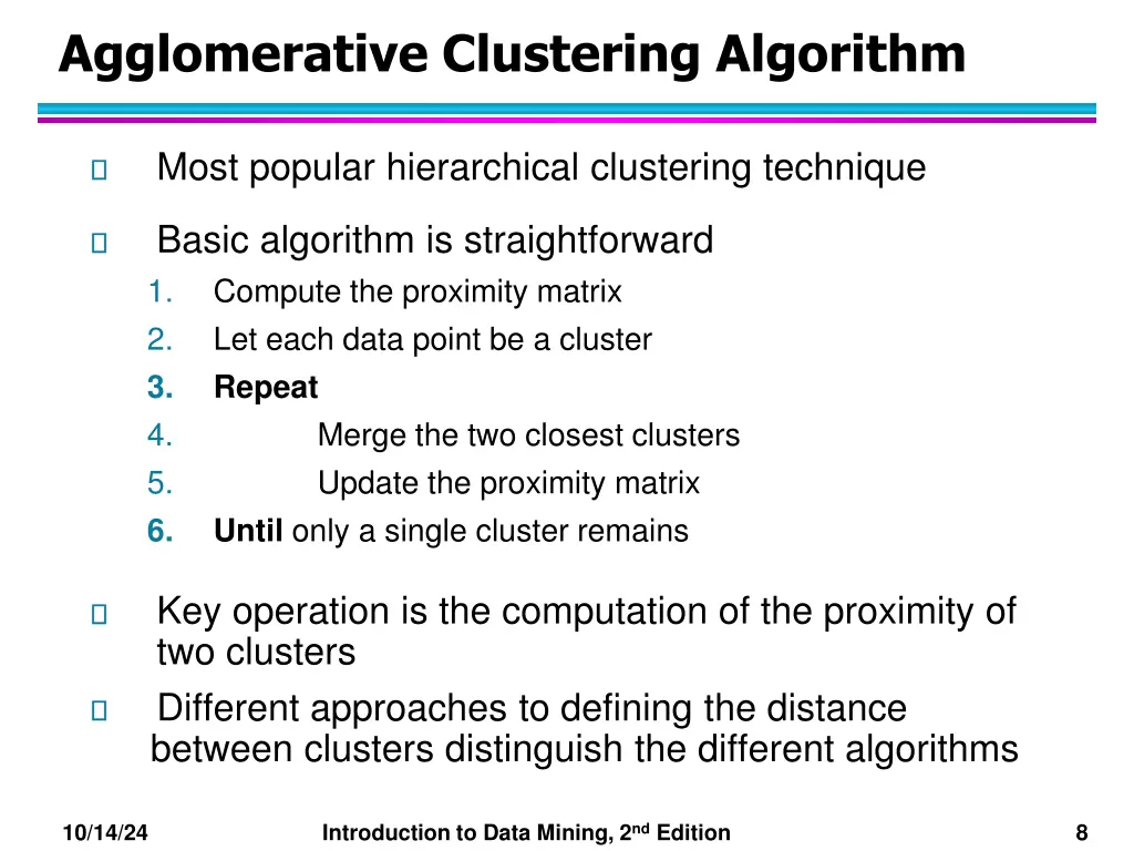agglomerative clustering algorithm