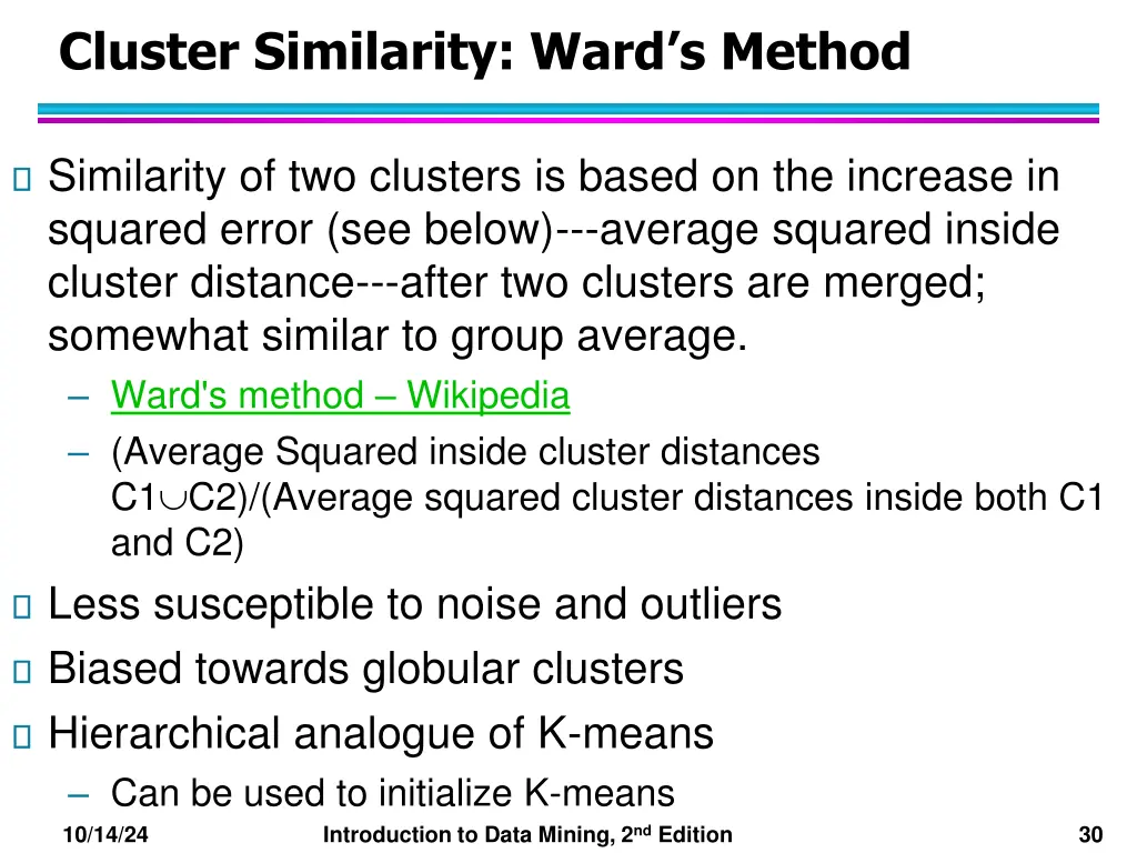 cluster similarity ward s method