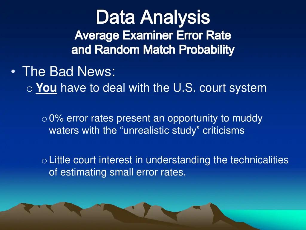 data analysis average examiner error rate 1
