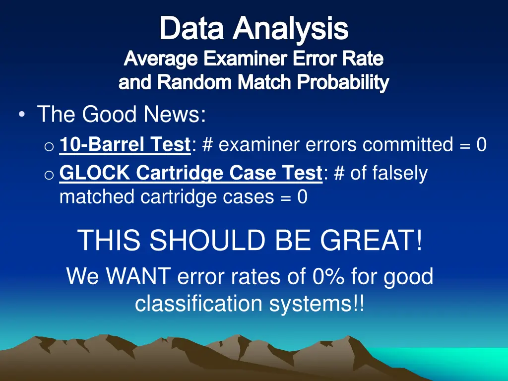 data analysis average examiner error rate