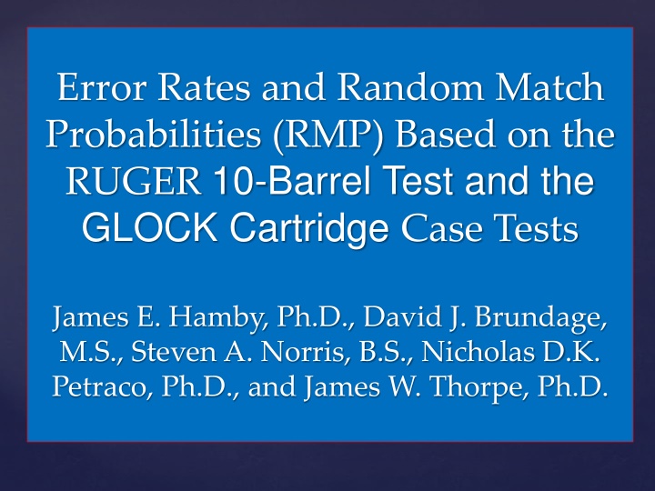 error rates and random match probabilities