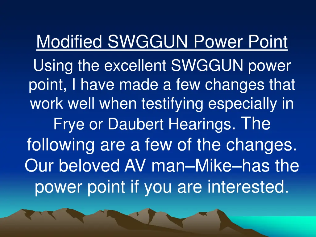 modified swggun power point using the excellent