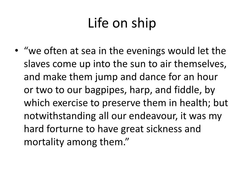 life on ship